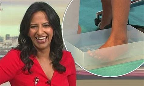 Strictlys Ranvir Singh Is Forced To Host Gmb With Her Foot Dipped In Ice Daily Mail Online