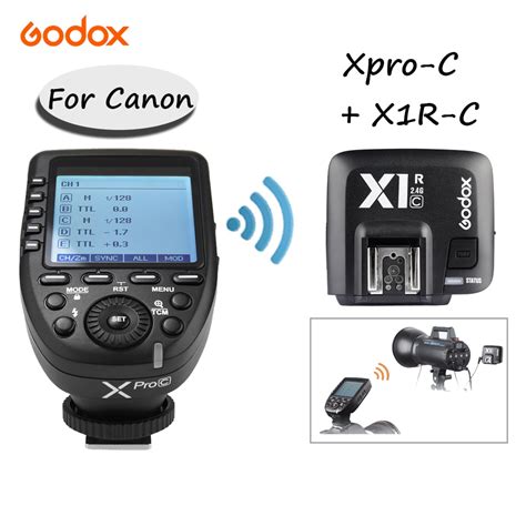 godox xpro c hss e ttl transmitter x1r c receiver 2 4g wireless flash