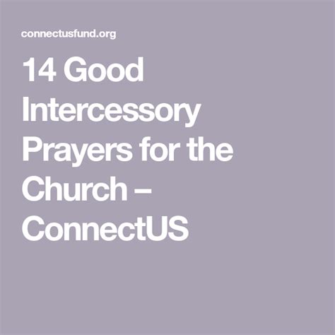 14 Good Intercessory Prayers For The Church Connectus Prayers