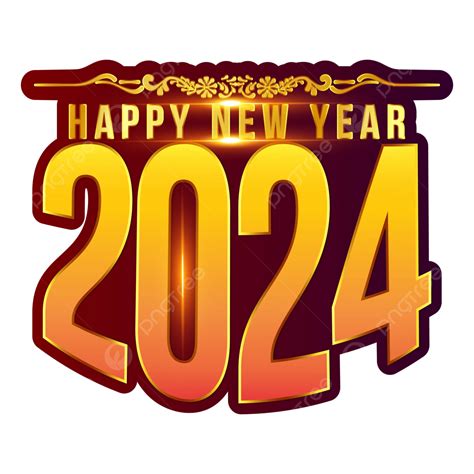 2024 Happy New Year Design With Elegant 3d Golden Color Greeting Poster