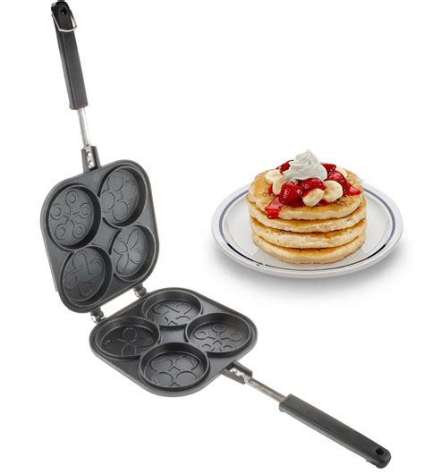 Pancake Pan Maker Double Sided Nonstick Maker With 4 Small Decorative