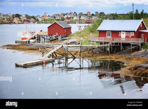 Reine Norway Fishing Village In Lofoten Archipelago Of Arctic Norway