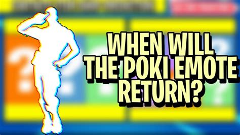 When Will The Poki Emote Return Fortnite Item Shop Prediction Youtube
