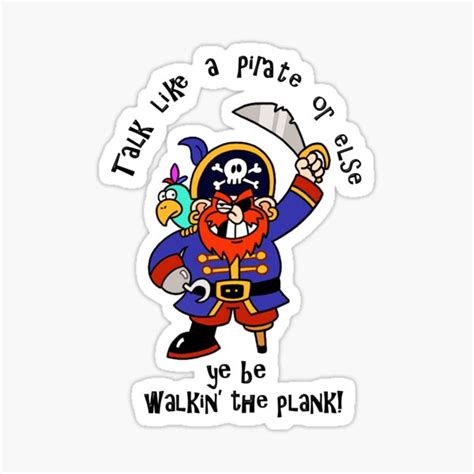 Cartoon Pirate With Peg Leg And Parrot Sticker For Sale By Gravityx9