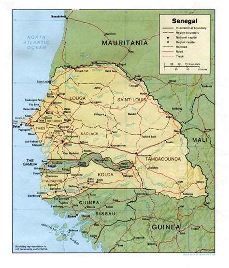 Sénégal Relief Carte