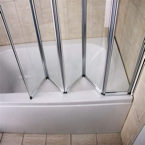 12345 Fold Pivot Folding Bath Shower Screen 1400 Glass Over Door