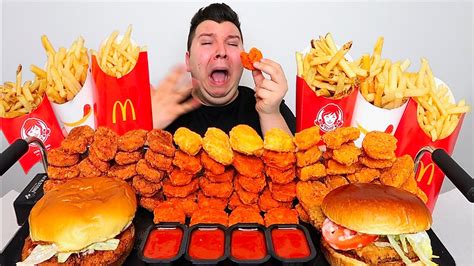 Spicy Chicken Nugget Battle McDonald S Vs Wendy S Vs Burger King MUKBANG YouTube