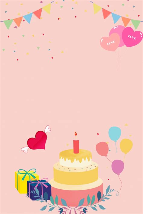 Simple And Lovely Birthday Invitation Background Material Wallpaper