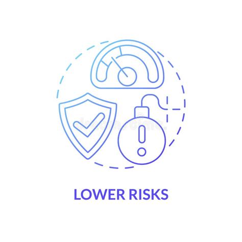 Lower Risks Blue Gradient Concept Icon Stock Vector Illustration Of