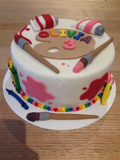 Art And Craft Theme Birthday Cake Cake Cake Works Princess Birthday