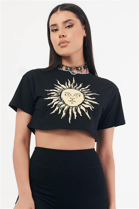 Moon Crop Top Black Sun Storecr