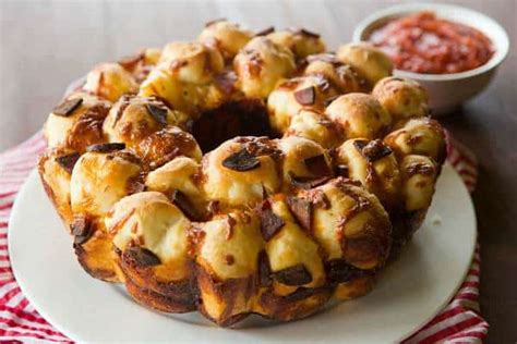 Pepperoni Pizza Monkey Bread With Dipping Sauce Brown Eyed Baker