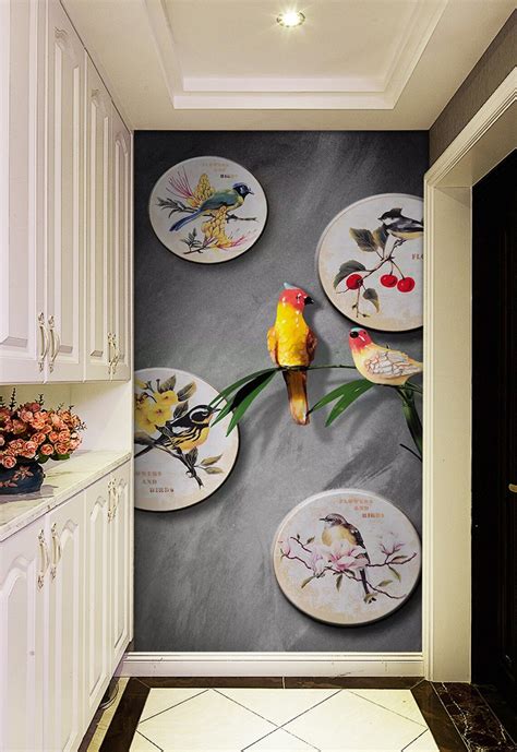 Bird Pattern 2816 Wallpaper Mural Self Adhesive Peel And Stick Etsy