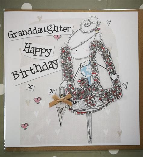Hand Finished Granddaughter 40th Birthday Card Large Birthday Card Karenza Paperie