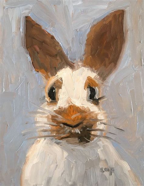 Bunny Painting Rabbit Art Oil Painting Handmade 8x10 Original Art
