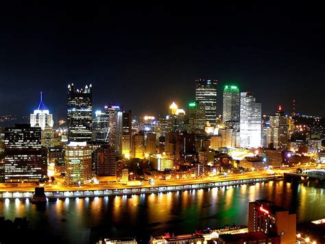 Downtown Pittsburgh Skyline Pittsburgh Downtown Night Light 3