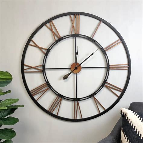 Oversized Vintage Black And Copper Skeleton Clock Clock Skeleton Clock