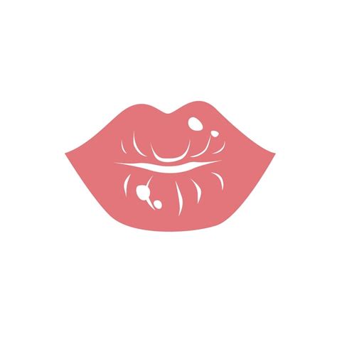 Premium Vector Vector Cartoon Pink Lips Icon Isolated On A White