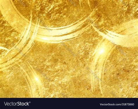 Gold Paint Brush Effect Background Gold Leaf Vector Image