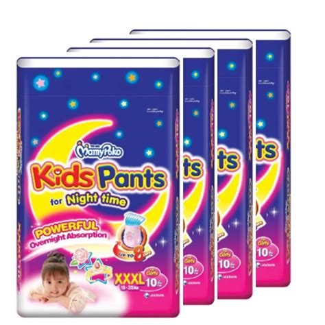Mamypoko Night Diaper Pants Girl Xxxl Size 18 35kg X 4 Packs Mamypoko Krisshop