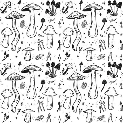 Free Vector Hand Drawn Mushroom Pattern