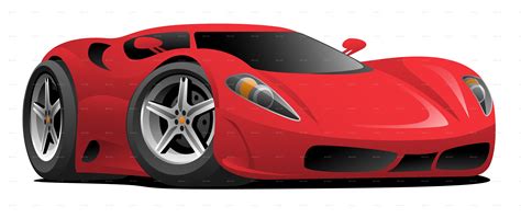 Red Hot European Style Sports Car Cartoon By Jeffhobrath
