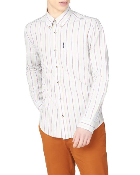 Ben Sherman Mens Shirting Long Sleeve Laundered Oxford Stripe Shirt