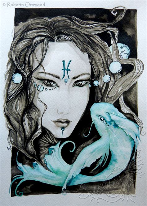 Pisces ~ This Beautiful Woman With Koi Fish Represents The Zodiac Of