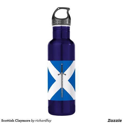 Claymore And Saltire Stainless Steel Water Bottle Blue