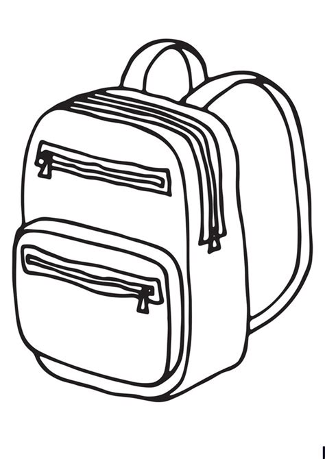 Coloring Pages Printable Backpack School Bag Coloring Page Pdf Download