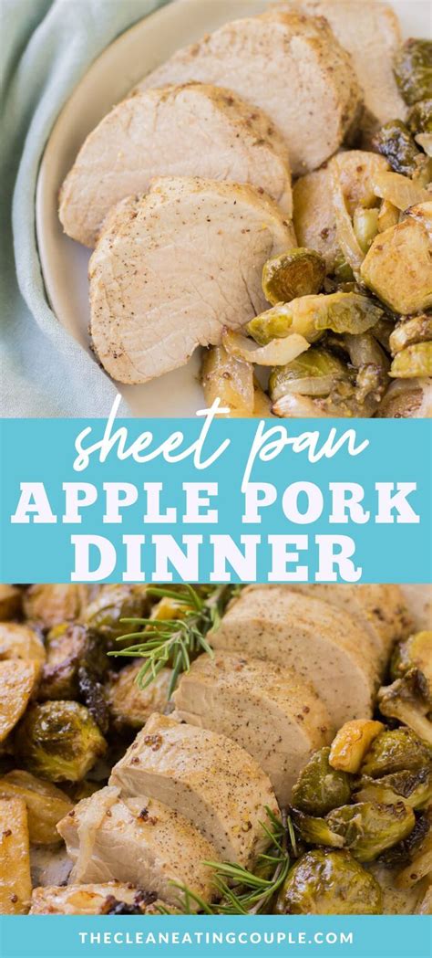 Line a large baking pan with aluminum foil. Apple Pork Tenderloin Sheet Pan Dinner | Recipe in 2020 ...