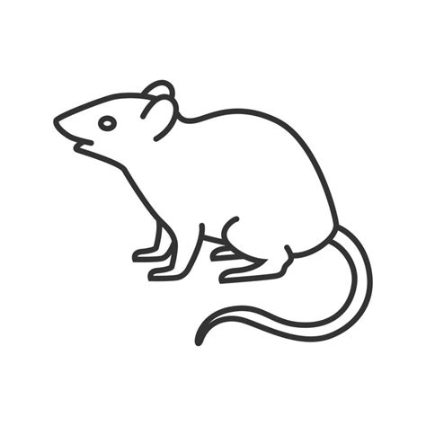Mouse Rat Linear Icon Rodent Thin Line Illustration Pest Contour