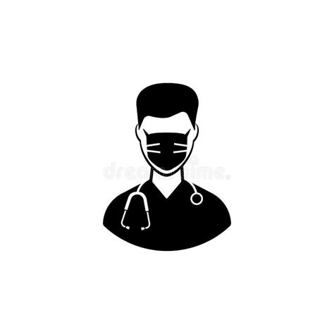 Male Doctor Icon Solid Black Icon Of A Male Doctor In A Protective