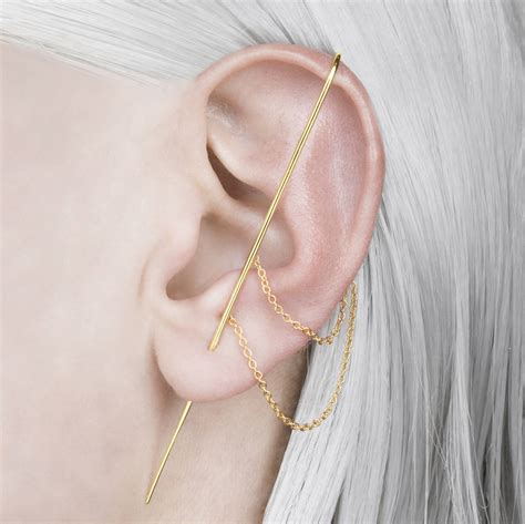 Delicate Chain Rose Gold Plated Silver Ear Cuffs By Otis Jaxon