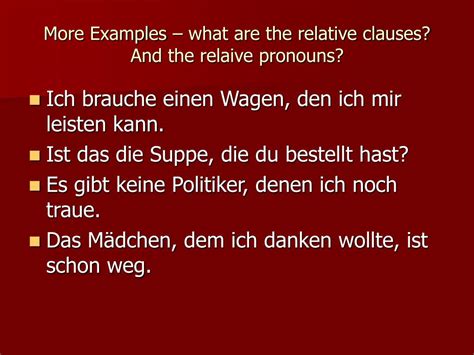 Defining relative clauses are not put in. PPT - Relative pronouns and relative clauses PowerPoint ...