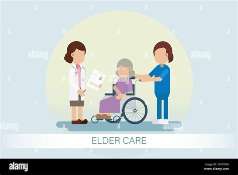 Elder Care Concept With Medical Staffs Take Care Of Elder Patient