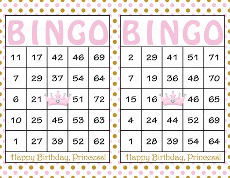 Make printable bingo cards or digital bingo cards in minutes! 60 Birthday Printable Bingo Cards Instant Download Pink