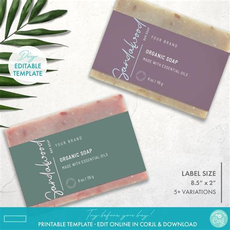 Easily personalize one of our free professional designs using our free templates, or upload your own artwork for easy printing from a laser or inkjet printer. DIY Elegant Bar Soap Label Template Printable Feminine ...