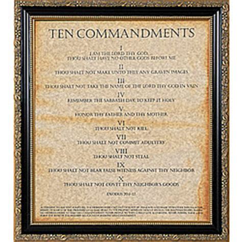The ten commandments (also known as the decalogue) are ten laws in the bible that god gave to the nation of israel shortly after the exodus from egypt. Ten Commandments Framed Print - FindGift.com