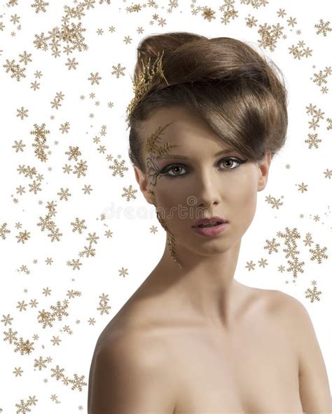 Pretty Girl With Christmas Decoration Stock Image Image Of Hair