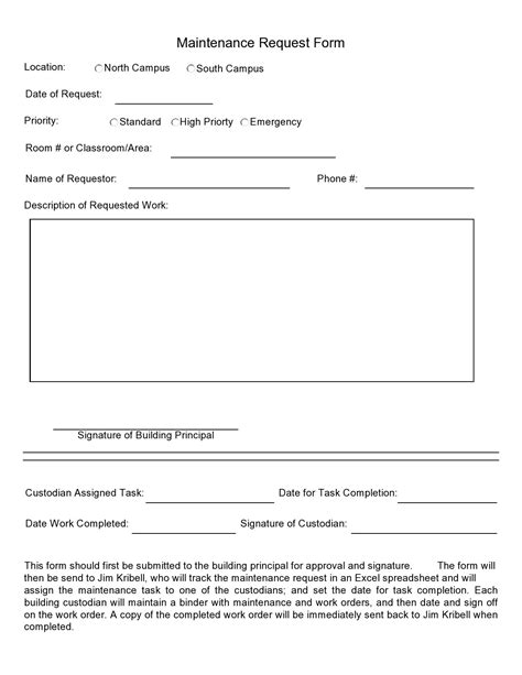Maintenance Request Form Printable