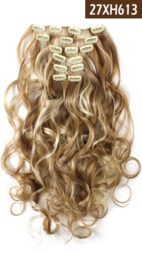 Our hair line allows you to flaunt your natural beauty unapologetically. 7-Piece: 20" Curly Clip in Hair Extensions - BelleChic