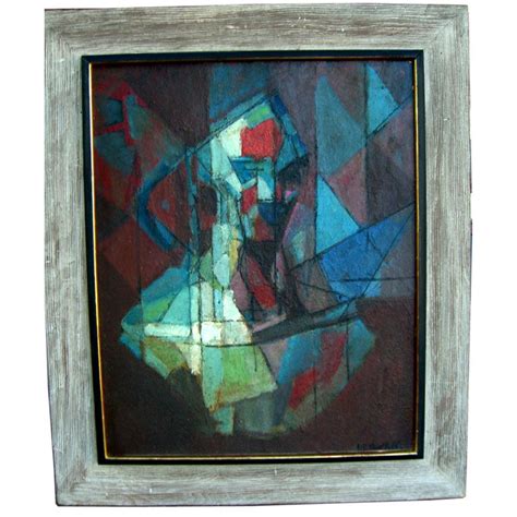 Cubist Self Portrait By Important American Artist Earl