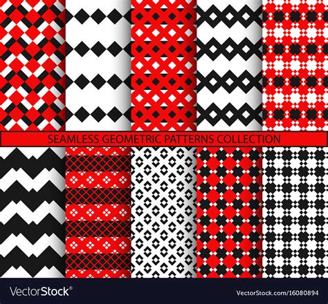 Seamless Geometric Patterns Collection Royalty Free Vector