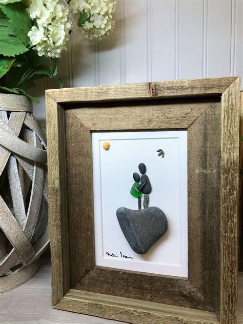 Unique Pebble Art Engagement Framed Mainely Tidal Etsy