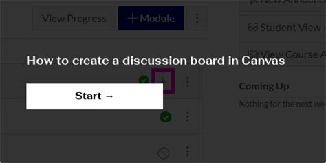 how to create a discussion board in canvas