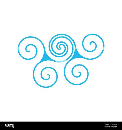 Blue Water Wave Spiral Vector Circle Logo Stock Vector Illustration