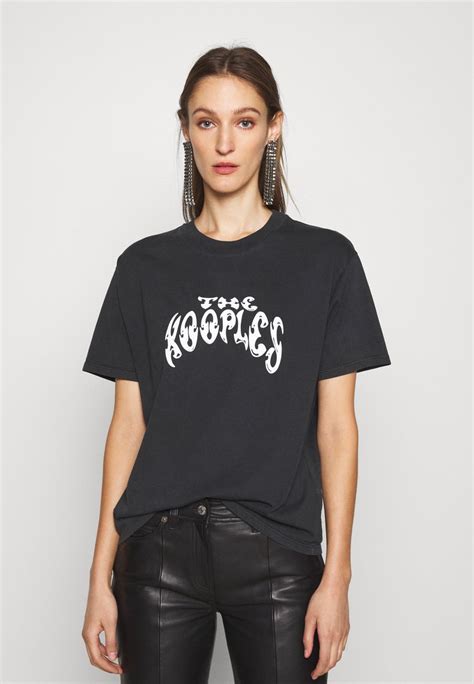 The Kooples T Shirt Print Black Washedschwarz Zalandoch