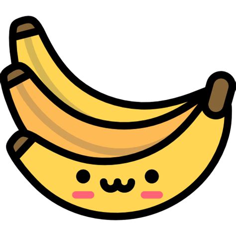 Bananas Kawaii Lineal Color Icon