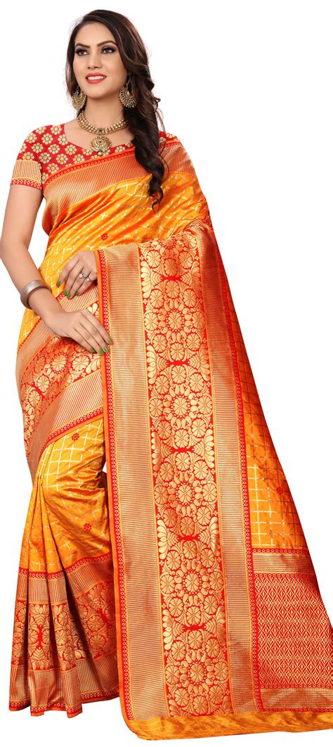 Traditional Yellow Color Banarasi Silk Silk Fabric Saree 1580911
